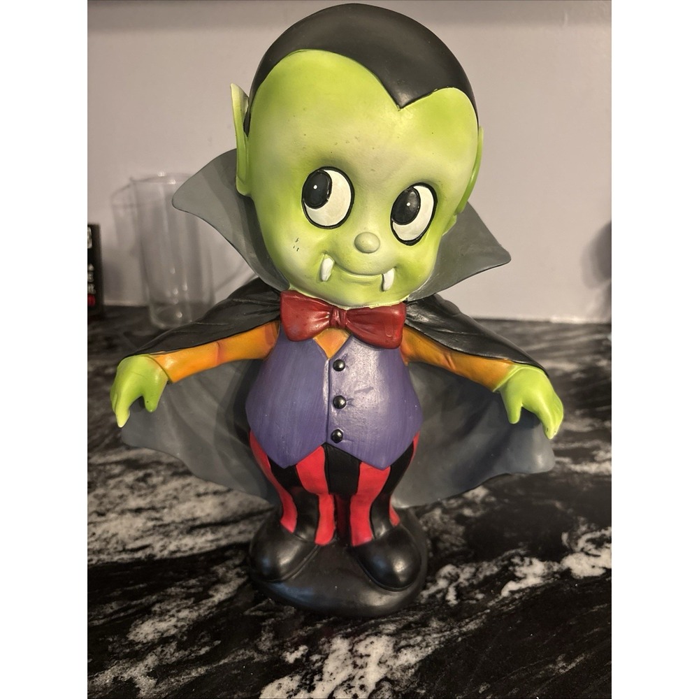 Cute Whimsical Halloween Vampire Statute, 12" Tall